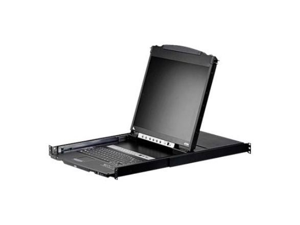 ATEN Slideaway CL5816N - KVM-konsol med omkopplare för tangentbord/video/mus - 16 portar - PS/2, USB - 19" - kan monteras i rack - 1280 x 1024 @ 75...