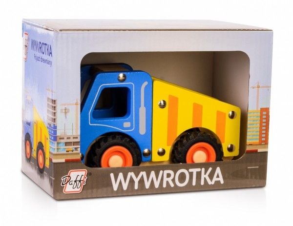 Puuauto renkailla - dumpperikuorma-auto