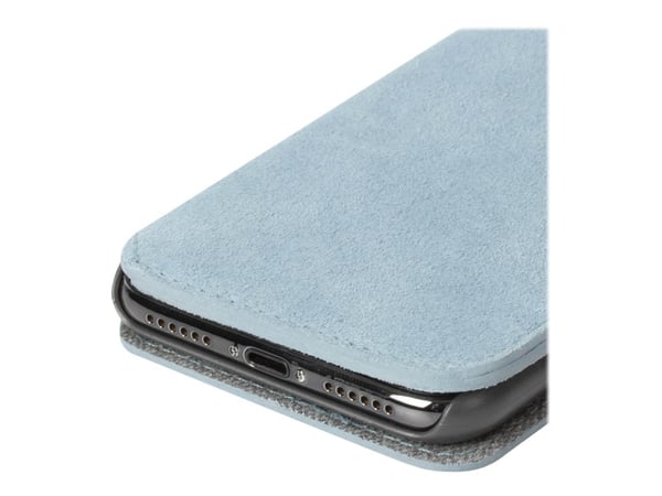 Krusell Broby 4 Card SlimWallet - Lommebok for mobiltelefon - semsket lær - blå - for Apple iPhone XS Max