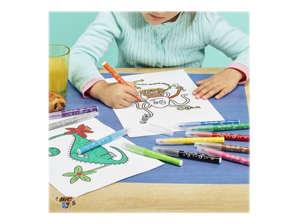 BIC KiDS KiD COULEUR XL - Fibertuppenn - vannbasert blekk - 1.4 mm - medium (en pakke 12)