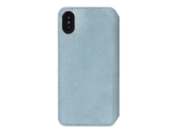 Krusell Broby 4 Card SlimWallet - Lommebok for mobiltelefon - semsket lær - blå - for Apple iPhone XS Max