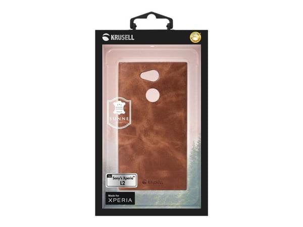 Krusell Sunne - Baksidedeksel for mobiltelefon - ekte årgangslær - årgangskonjakk - for Sony XPERIA L2