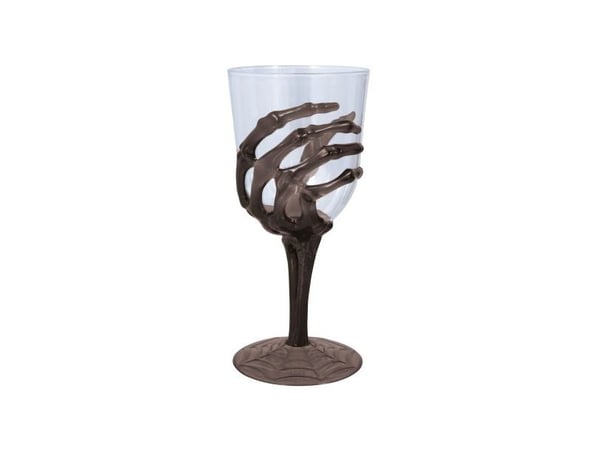 Glas med skelethånd