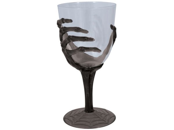 Glas med skelethånd