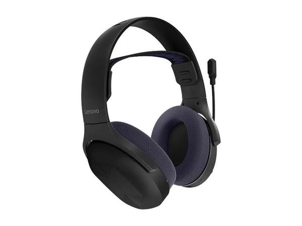 Lenovo Legion H410 - Hodesett - full størrelse - Bluetooth / 2,4 GHz radiofrekvens - trådløs - svart, purpur