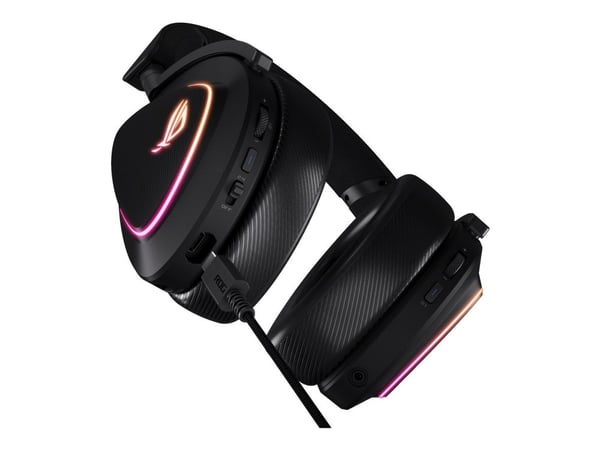 ASUS ROG Delta II - Hodesett - full størrelse - Bluetooth / 2,4 GHz radiofrekvens - trådløs - 3,5 mm jakk - svart