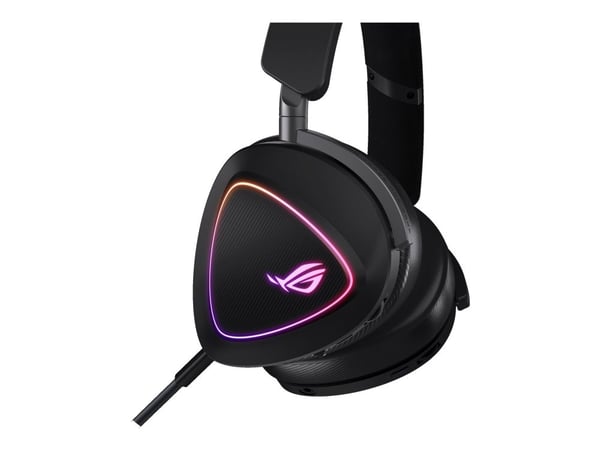 ASUS ROG Delta II - Hodesett - full størrelse - Bluetooth / 2,4 GHz radiofrekvens - trådløs - 3,5 mm jakk - svart