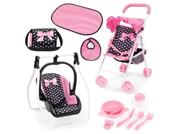 Bayer Design Buggy Dockvagn Mega set, Rosa hjärtan