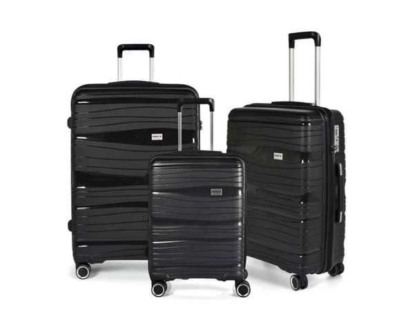Kuffertsæt RW Travel Alfrida sort 20”/24”/28” PP-plast med TSA-lås