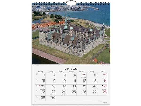 Vægkalender Danske slotte 2026