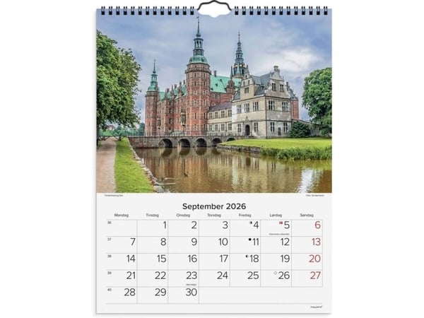 Vægkalender Danske slotte 2026