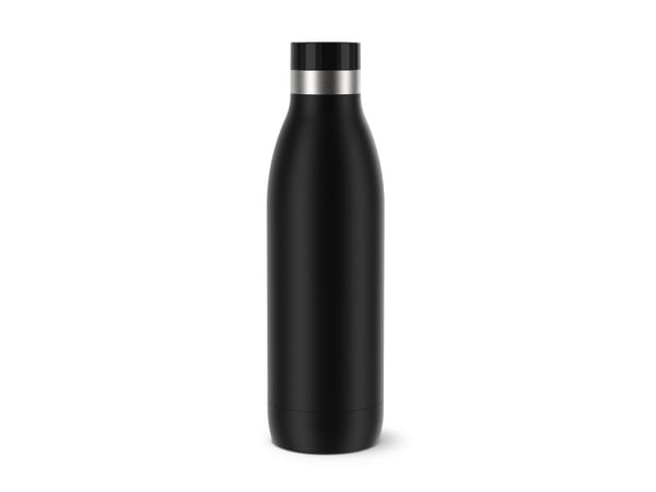 EMSA Bludrop Color N31109, Daglig användning, 700 ml, Lock med snabbtryck, Rostfritt stål, Svart, 12 h
