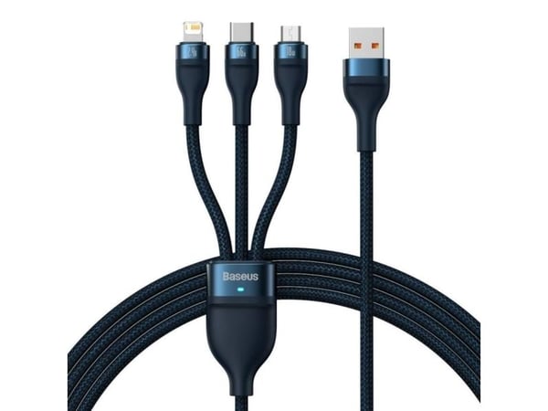 Baseus SUP0003353, 1,2 m, USB A, USB C/Micro USB-A/Lightning, USB 3.2 Gen 1 (3.1 Gen 1), Sininen