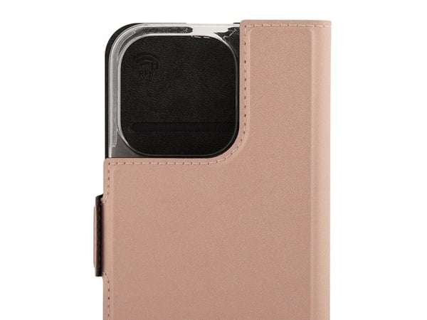 Wave BookCase beskyttelsesdeksel, MagSafe-kompatibel, iPhone 15 Pro, Rose gull