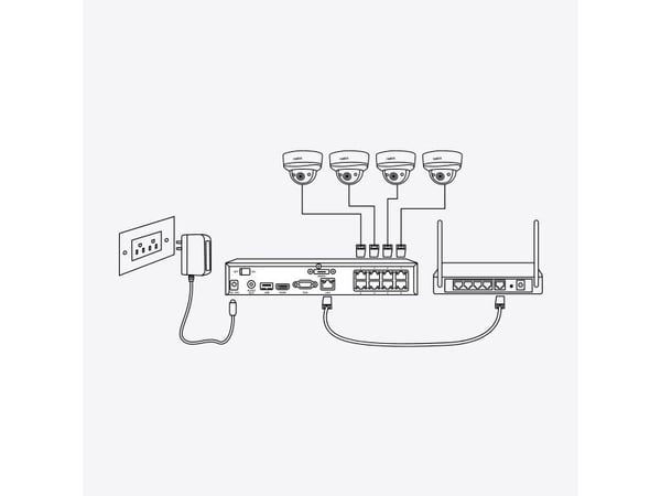 Reolink NVS8-5MB4 - NVR + kamera(er) - PoE, AC-drevet - 1 x 2 TB - 4 kamera(er) - CMOS