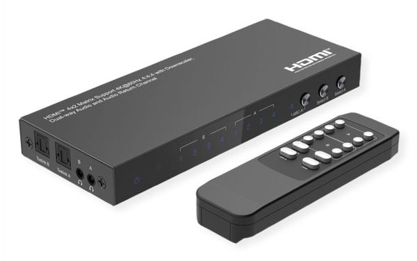 VALUE HDMI Matrix, 4x2, 4K60Hz, med fjernkontroll