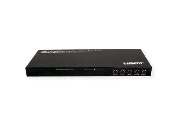 VALUE HDMI Matrix, 4x2, 4K30Hz, QUAD Multi-Viewer, sømløs svitsj