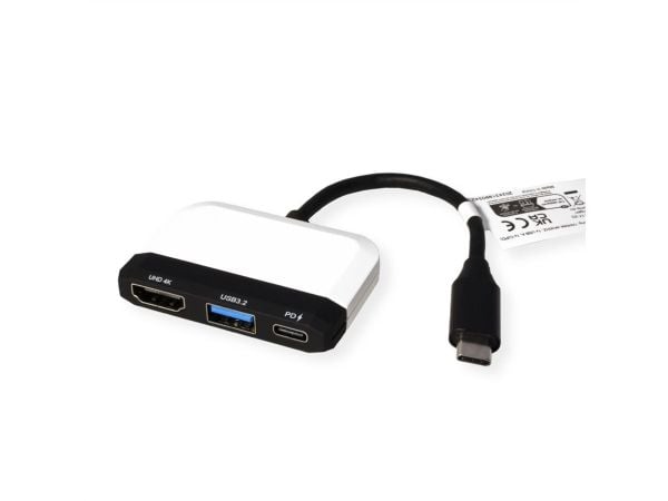 VALUE Telakointiasema tyyppi C, 1x HDMI 4K30, 1x USB 3.2 Gen 1 A, 1x tyyppi C (PD)