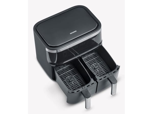 Severin FR 2463, Varmluftsfrityr, 8 l, 120 °C, 200 °C, Dobbel, Svart