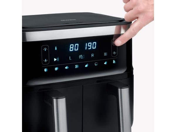 Severin FR 2463, Varmluftsfrityr, 8 l, 120 °C, 200 °C, Dobbel, Svart