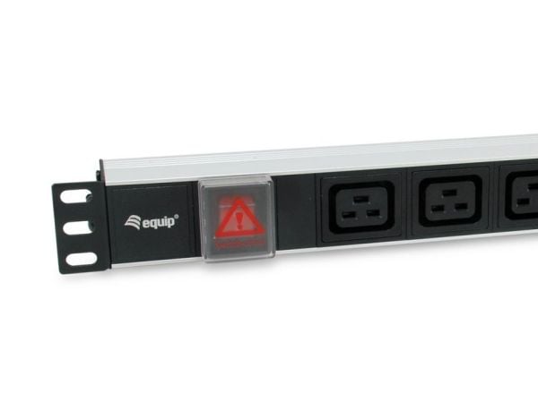 Equip 333319, 1U, Horisontal, Aluminium, Sort, 6 AC-utganger, C19 kopling