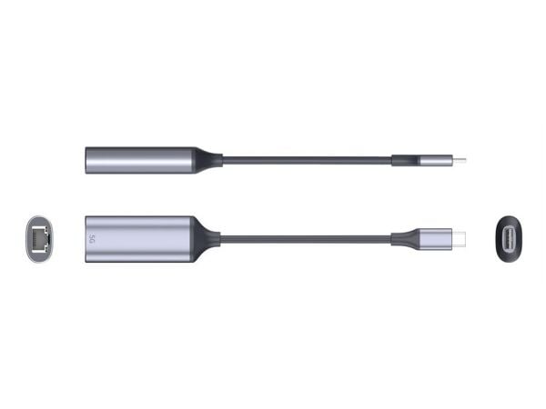 VALUE 12.99.1128, USB Type-C, RJ-45, musta, Hopea, 5 Gbit/s, 27 mm, 77 mm
