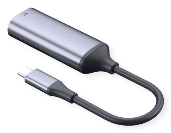 VALUE 12.99.1128, USB Type-C, RJ-45, musta, Hopea, 5 Gbit/s, 27 mm, 77 mm