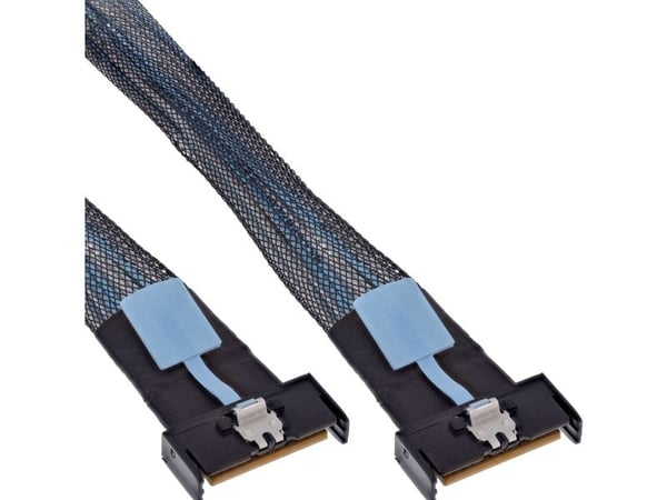 InLine 27661A, 0,5 m, MCIO x8 (74-pin), MCIO x8 (74-pin), Rett, Rett, Hankjønn/hankjønn