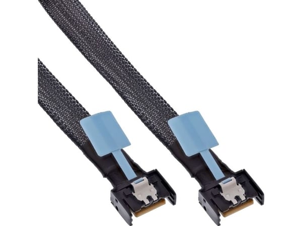 InLine 27662A, 0,5 m, MCIO x4 (38-pin), MCIO x4 (38-pin), Rett, Rett, Hankjønn/hankjønn
