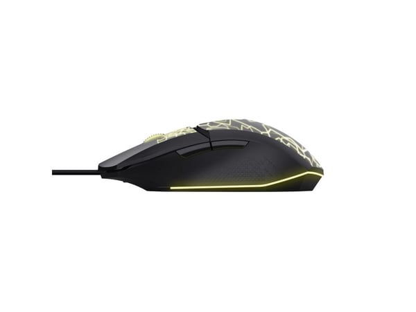 Trust GXT 113 Felox, Høyre hendt, Optisk, USB Type-A, 6400 DPI, Svart