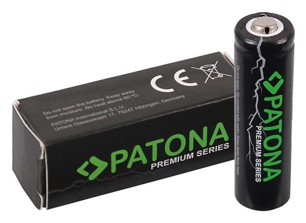 PATONA 6519, Ladattava akku, ICR14500, litium-ioni (Li-Ion), 3,7 V, 1 kpl, 800 mAh