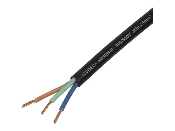 TRU COMPONENTS TC-13389184 Gummikaapeli H05RN-F 3 G 0,75 mm² Lajittelu 100 m