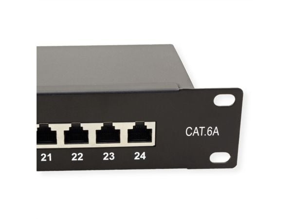 VALUE 19" patchpanel Cat6A/Kl.EA 24 porter skjermet svart - digital/data (26.99.0364)