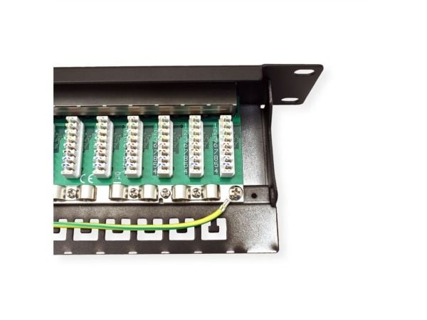 VALUE 19" patchpanel Cat6A/Kl.EA 24 porter skjermet svart - digital/data (26.99.0364)