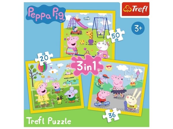 TREFL Pipsa Piggy 3 i 1 puslespill, 20+36+50 brikker