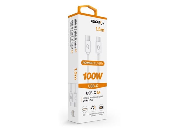 Alligator DATKP47 USB-kabel 1,5 m USB 3.2 Gen 1 (3.1 Gen 1) USB C Hvit