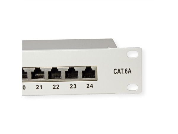 VALUE Cat.6A (luokka EA) 19\" liitäntäpaneeli, 24 P, suojattu, harmaa (26.99.0365)