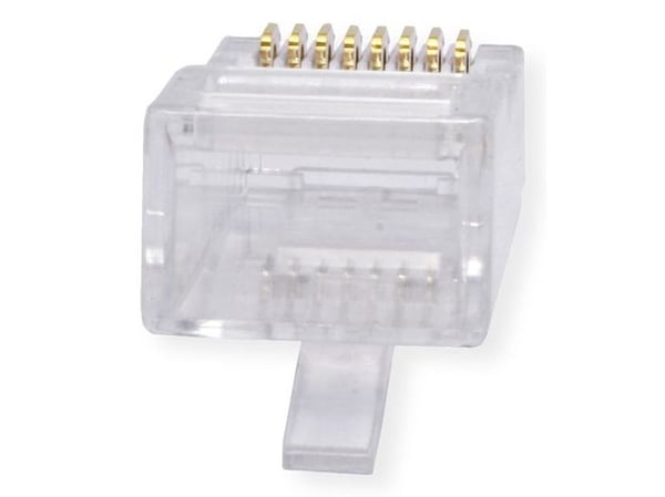 ROLINE 21.17.3098, RJ-45, Gull, Gjennomsiktig, Hankjønn, Rett, Plast, Cat6a