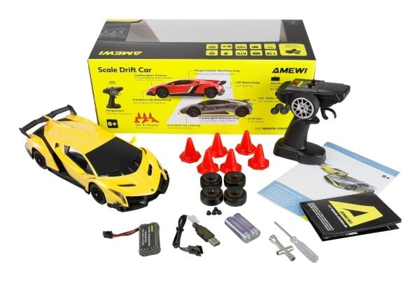 Amewi RC Drift Lizenz Lamborghini Veneno keltainen