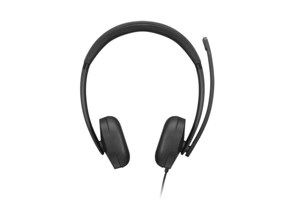 Lenovo 5000 - Hodesett - on-ear - kablet - USB-C - svart - Certified for Microsoft Teams