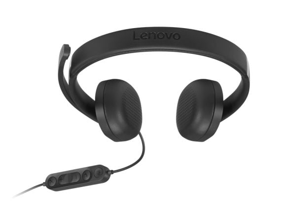 Lenovo 5000 - Hodesett - on-ear - kablet - USB-C - svart - Certified for Microsoft Teams