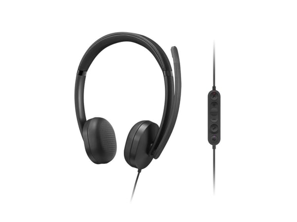 Lenovo 5000 - Hodesett - on-ear - kablet - USB-C - svart - Certified for Microsoft Teams