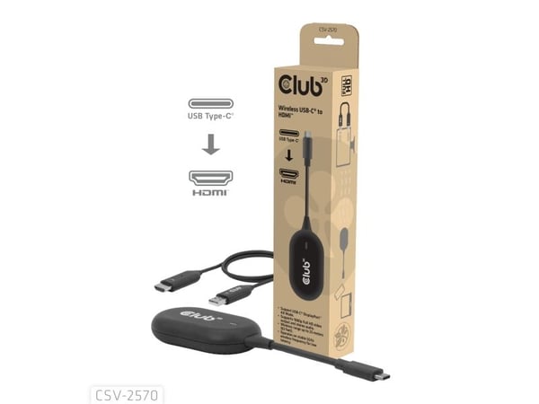 Club 3D - Sender og mottaker - trådløs video/lyd-utvider - HDMI, USB-C - opp til 25 m