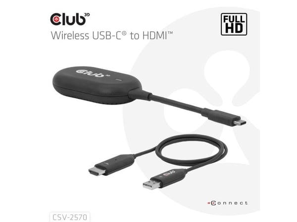 Club 3D - Sender og mottaker - trådløs video/lyd-utvider - HDMI, USB-C - opp til 25 m
