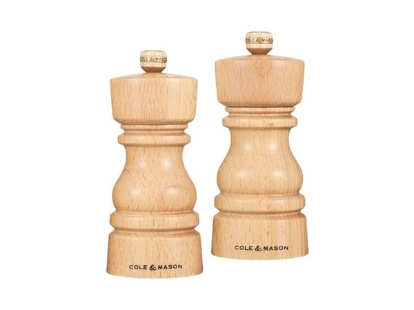 Cole & Mason H233005, Bok, Självtorkning, Rostfritt stål, Trä, Peppar, Salt, Rostfritt stål, 56 mm, 56 mm