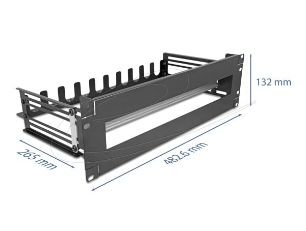 DeLOCK 67282, Circuit-breaker panel, Metalli, musta, 1 kpl
