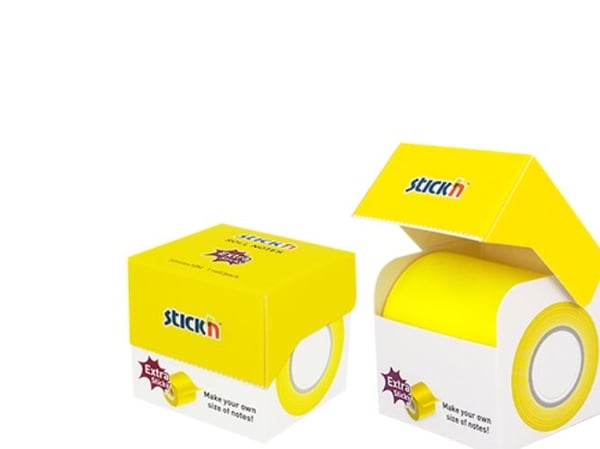 Self-adhesive notes 50mmx10m on roll yellow neon
