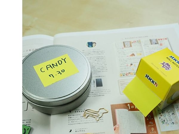 Self-adhesive notes 50mmx10m on roll yellow neon