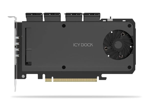 ICY DOCK ExpressSlot Slide MB204MP-1B - Lagringspakke - M.2 - PCIe 4.0 x16 (NVMe) - PCIe 4.0 x4 - svart
