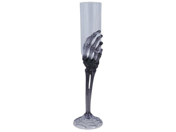 Champagneglas med skelethånd